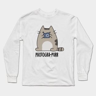 Photogra-purr Cute Cat Photographer Pun Long Sleeve T-Shirt